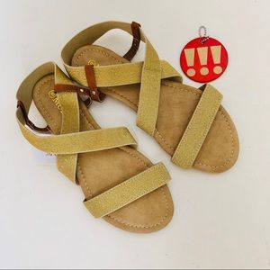 MUDAN-New with tags gold flat sandals.